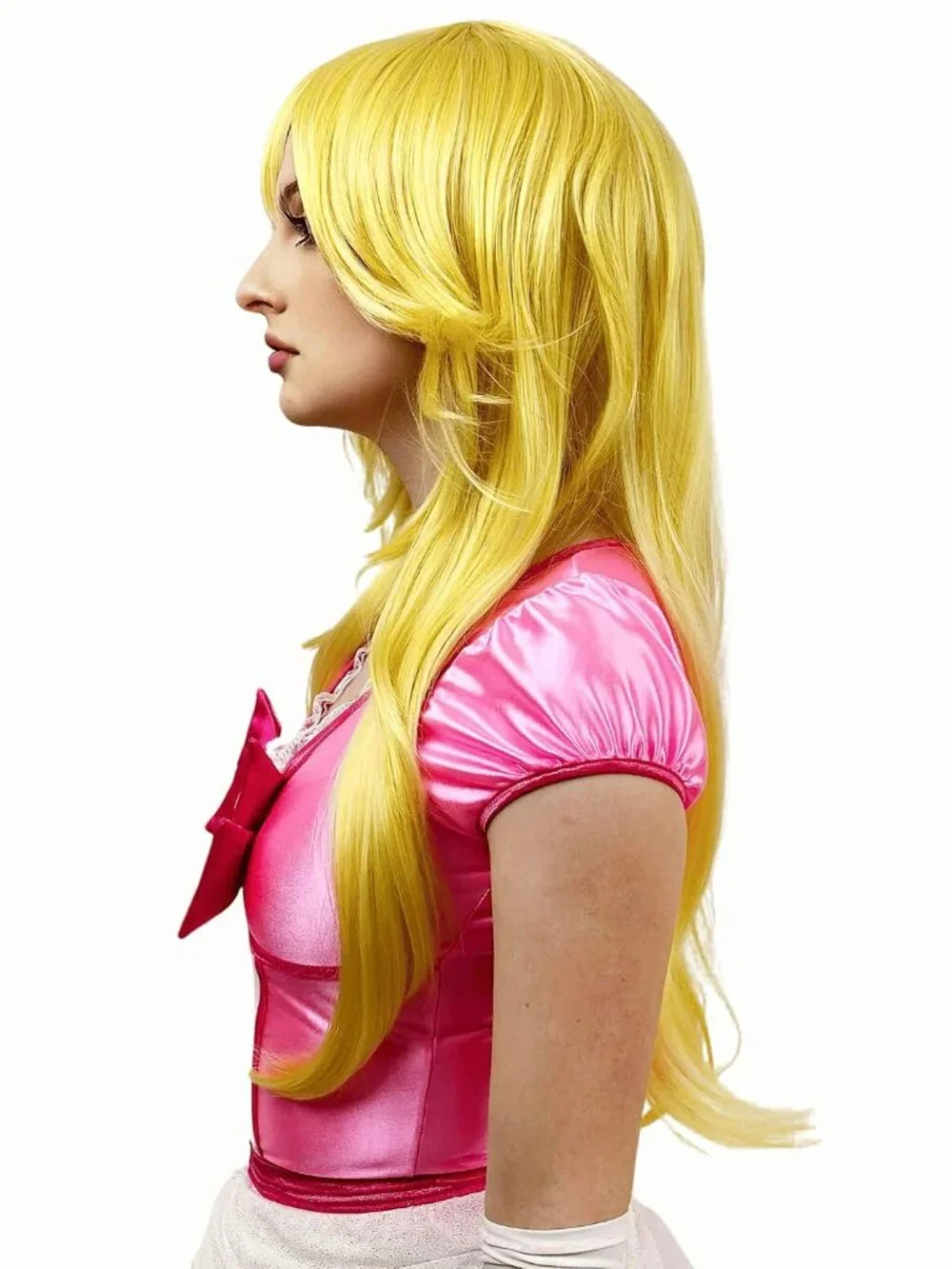 Women's Yellow Blonde 10 Inch Heat Resistant Realistic Disco Long Curly Hair Wig